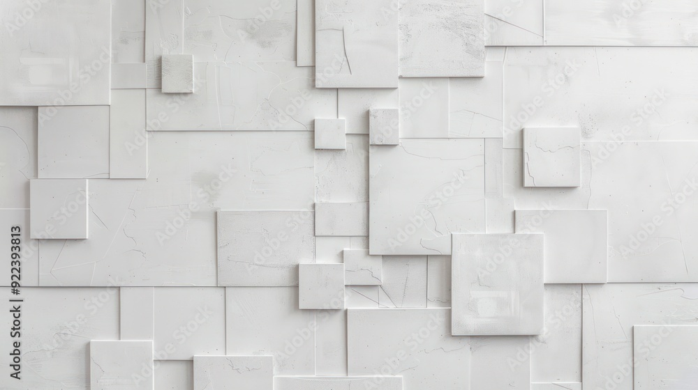 Naklejka premium White Geometric Wall Design