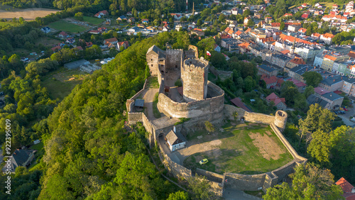 Obraz na plátně Aerial view of Bolków Castle in Lower Silesia, Poland.