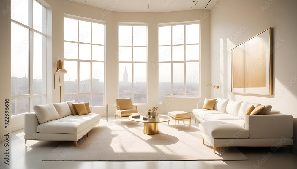 Fototapeta premium Photo interior modern design room 3d illustration