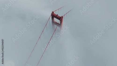 Fog of the Golden Gate Bridge in San Francisco in California, United States.