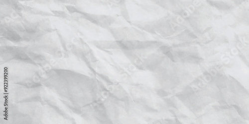 White paper crumpled texture. White wrinkled paper texture. Grunge concrete wall. Vintage blank wallpaper. panorama grunge wrinkly paper texture background, crumpled pattern texture. Top view.