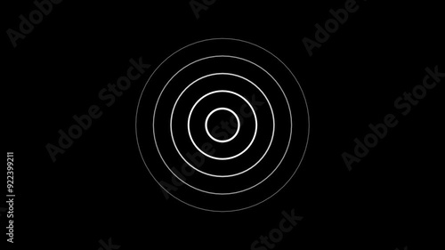 Technology Radio wave signal animation. Circle radar interface signal with concentric rings moving. Technology Radio wave signal animation.