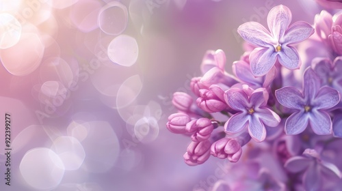 Lilac Flowers with Soft Bokeh Background