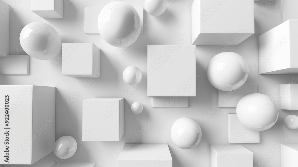 Abstract White Geometric Composition Abstract White Geometric Composition