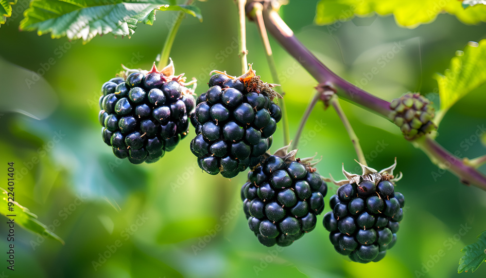 fresh blackberries in a garden fresh blackberries in a garden
