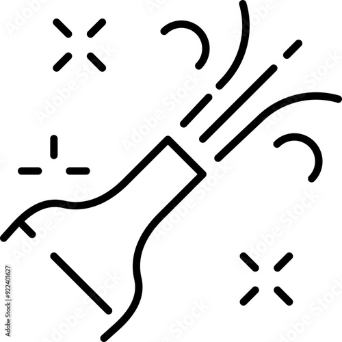 Champagne icon. Party symbol. Linear style.