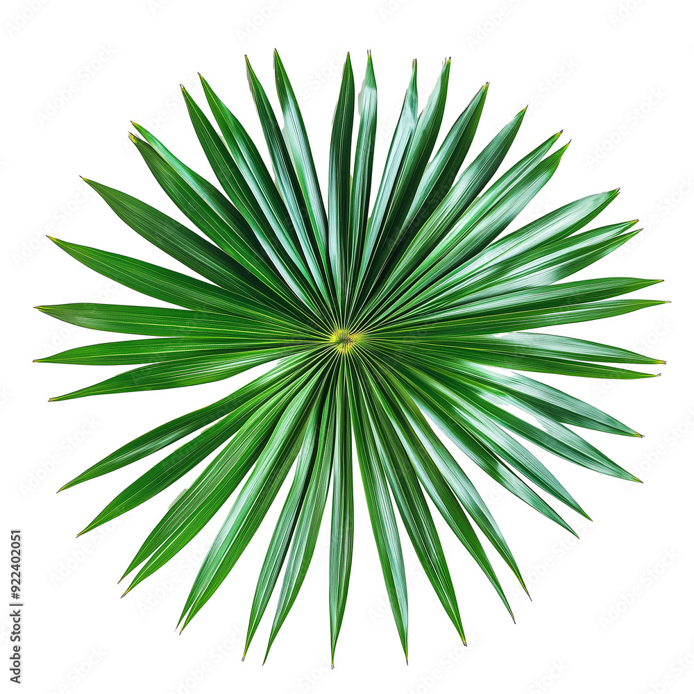 Green coconut palm leaves isolated on transparent or white background Green coconut palm leaves isolated on transparent or white background