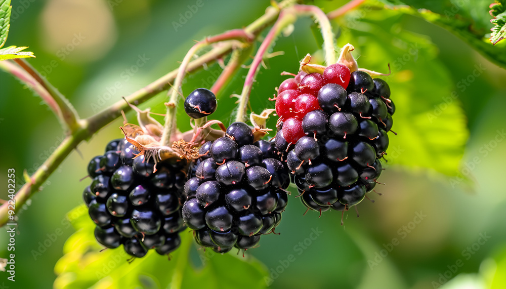 fresh blackberries in a garden fresh blackberries in a garden