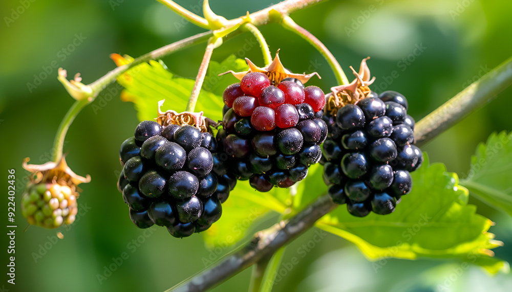 fresh blackberries in a garden fresh blackberries in a garden