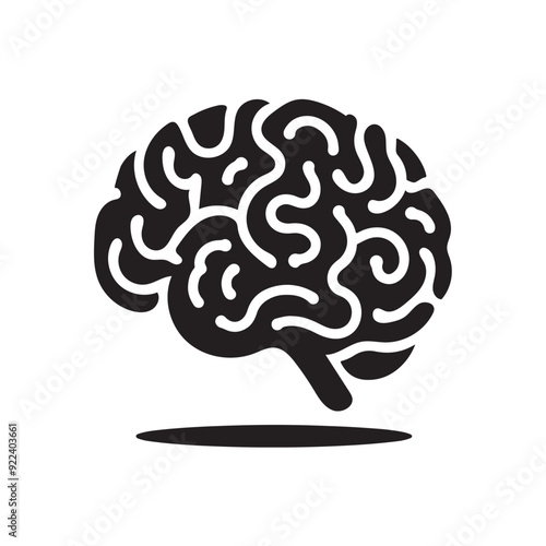 brain silhouettes , brian vector design