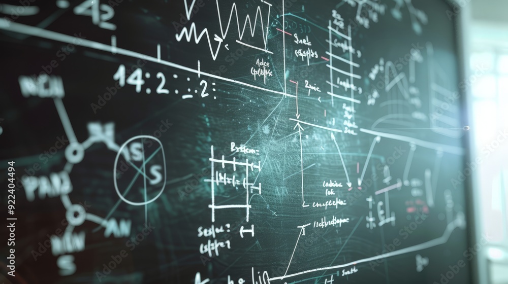blackboard with math equations blackboard with math equations