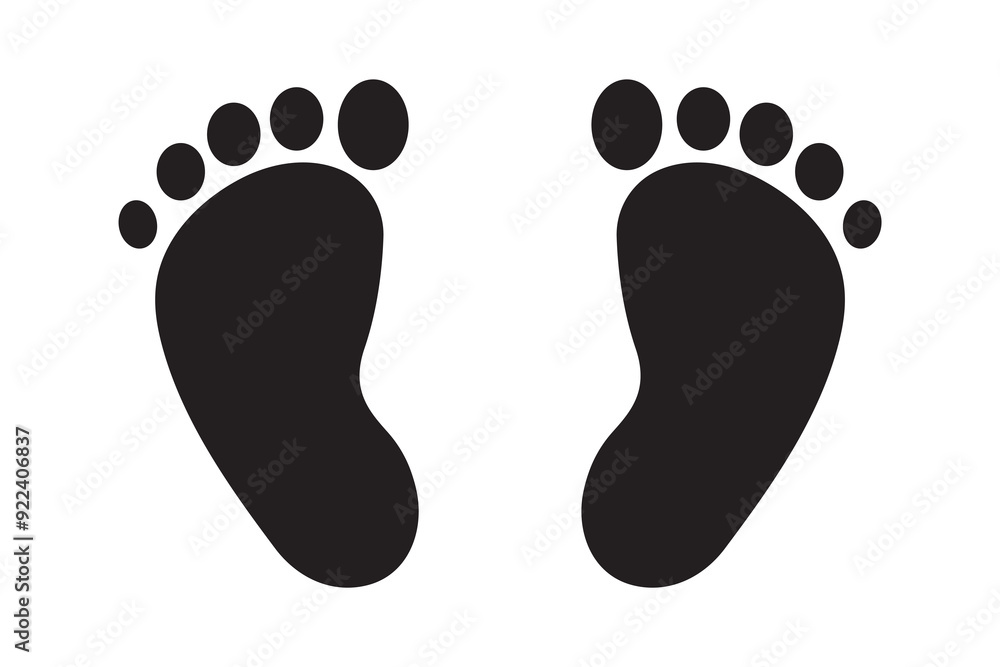 Foot prints vector, icon, silhouette on white background. Human footprint icon, vector. Foot print flat icons, logo. Vector illustration. Foot prints vector, icon, silhouette on white background. Human footprint icon, vector. Foot print flat icons, logo. Vector illustration.