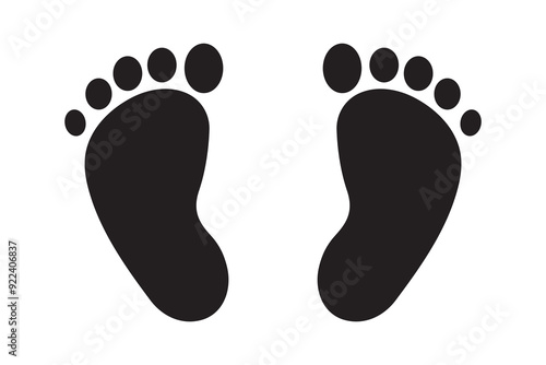 Foot prints vector, icon, silhouette on white background. Human footprint icon, vector. Foot print flat icons, logo. Vector illustration.