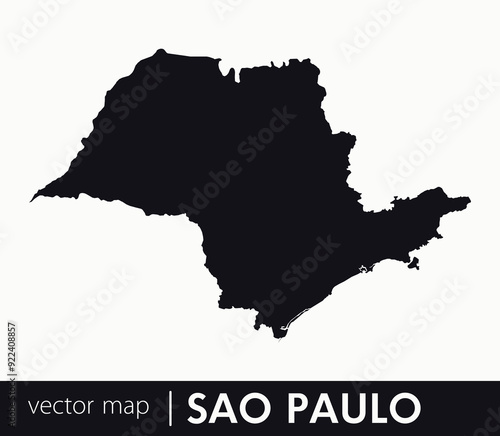 São Paulo state map. Federative unit of Brazil. Vector map for any needs.	
