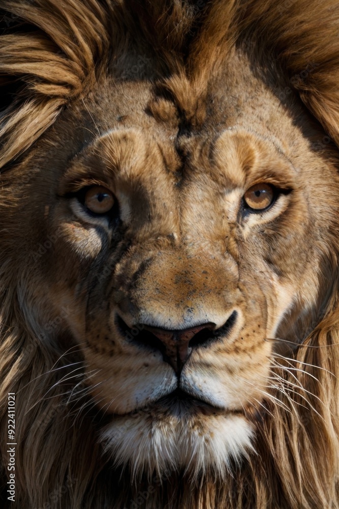 Fototapeta premium Majestic Lion Portrait with Intense Gaze