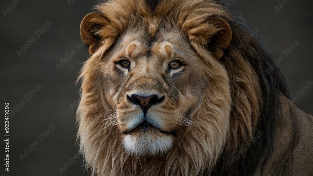 Majestic Lion Portrait with Intense Gaze Majestic Lion Portrait with Intense Gaze