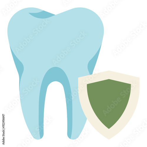 tooth shield secure protection flat icon