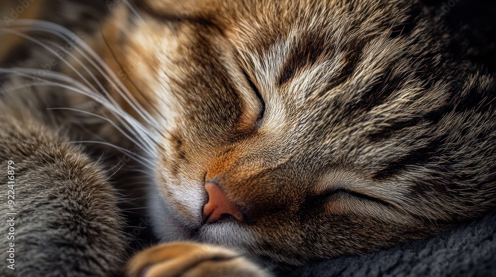 Close-Up Portrait of a Sleeping Cat Close-Up Portrait of a Sleeping Cat
