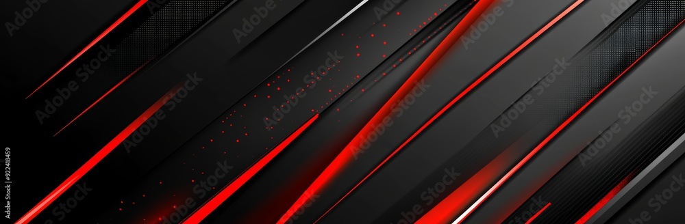 Fototapeta premium A black and red abstract pattern with a gradient is the backdrop for a polished, clean, slim, modern, black and dark background.