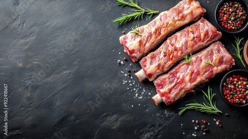 Grilled pork ribs with lard, ready to eat snack.