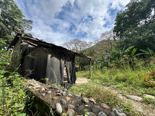 Entrance of a peasant house in areas of extreme poverty in Colombia