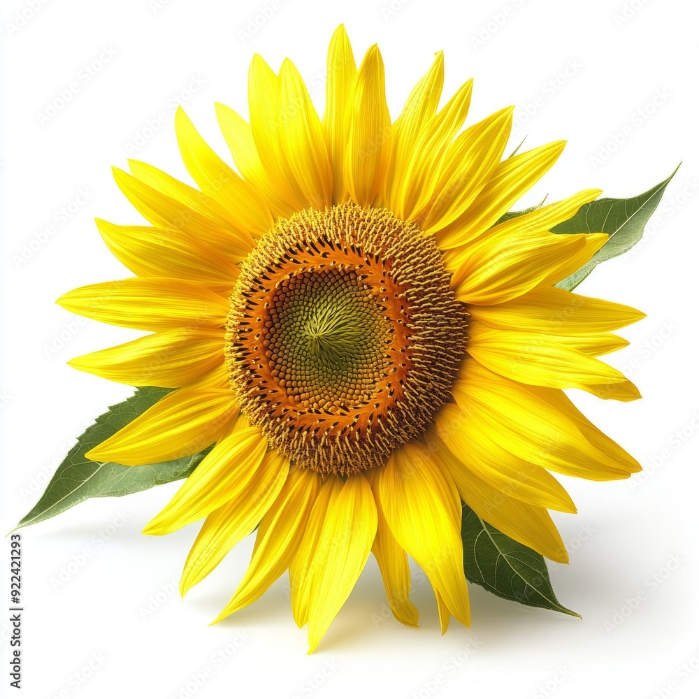 Close up of Sunflower on an isolated white background Close up of Sunflower on an isolated white background