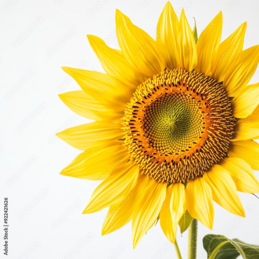 Close up of Sunflower on an isolated white background Close up of Sunflower on an isolated white background