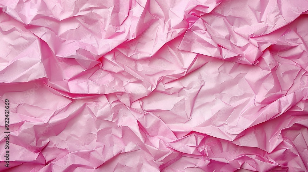 A close-up of a pink wall adorned with numerous papers, and a black object in the center of the image A close-up of a pink wall adorned with numerous papers, and a black object in the center of the image