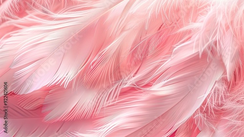 Soft, pink bird feathers create a delicate and airy texture.