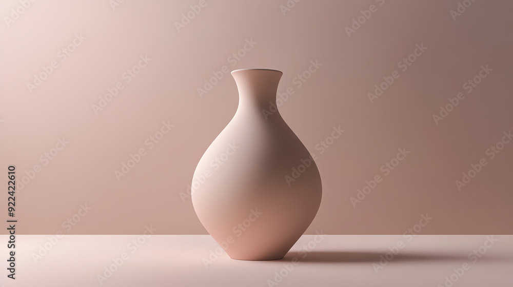 A minimalist ceramic vase with a smooth, curvy shape, displayed against a soft, neutral background for a modern aesthetic. A minimalist ceramic vase with a smooth, curvy shape, displayed against a soft, neutral background for a modern aesthetic.