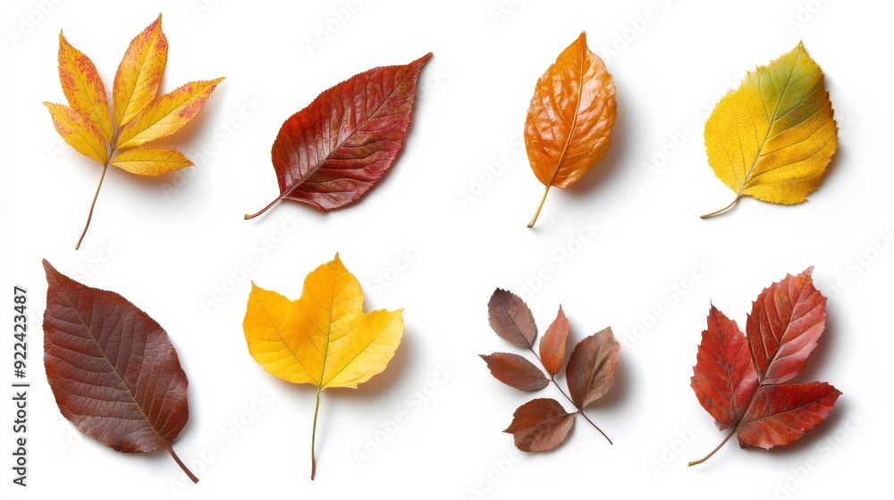 Leaves of autumn alone on white Leaves of autumn alone on white