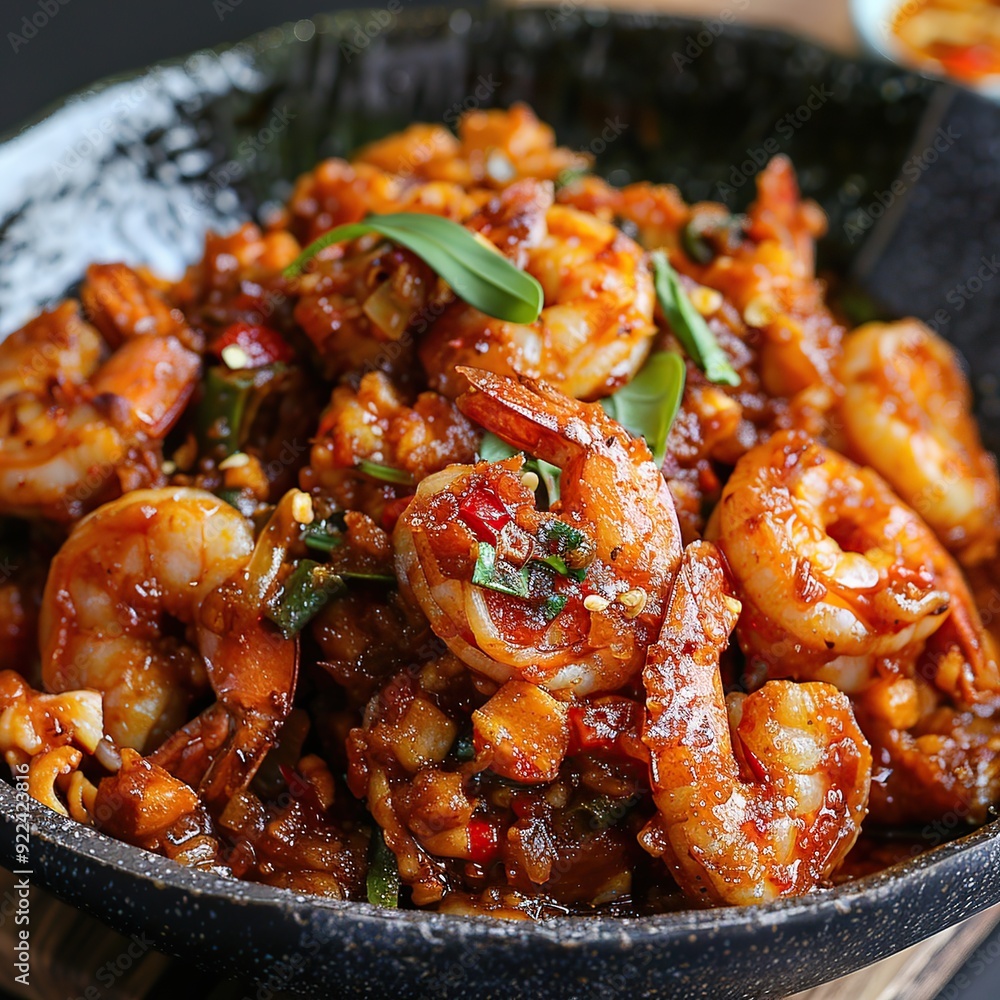 Flavorful Sambal Udang with Prawns and Spicy Sauce Flavorful Sambal Udang with Prawns and Spicy Sauce