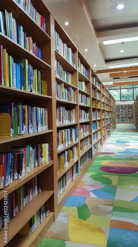 International School Library Day. the school library. children in the library