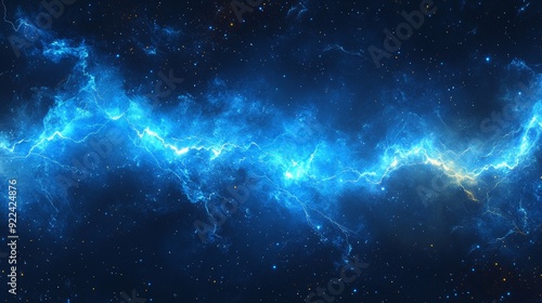 A vibrant blue lightning plasma provides an electrifying backdrop for dynamic designs