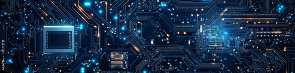 An entire world of semiconductors with a dark blue background. An entire world of semiconductors with a dark blue background.
