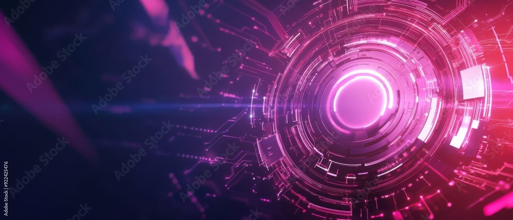 Obraz premium Innovative Futuristic Virtual Interface Showcasing Dynamic Circuit Patterns and CuttingEdge Technology for a New Era of Digital Interaction