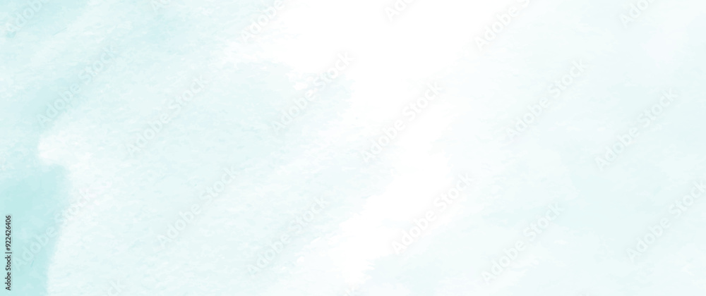 Fototapeta premium Blue winter watercolor vector art background. Light blue watercolour paper texture background with brush strokes. Christmas hand drawn illustration.