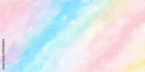 Colorful Pastel Watercolor Background with Stars and Soft Texture for Dreamy Designs
