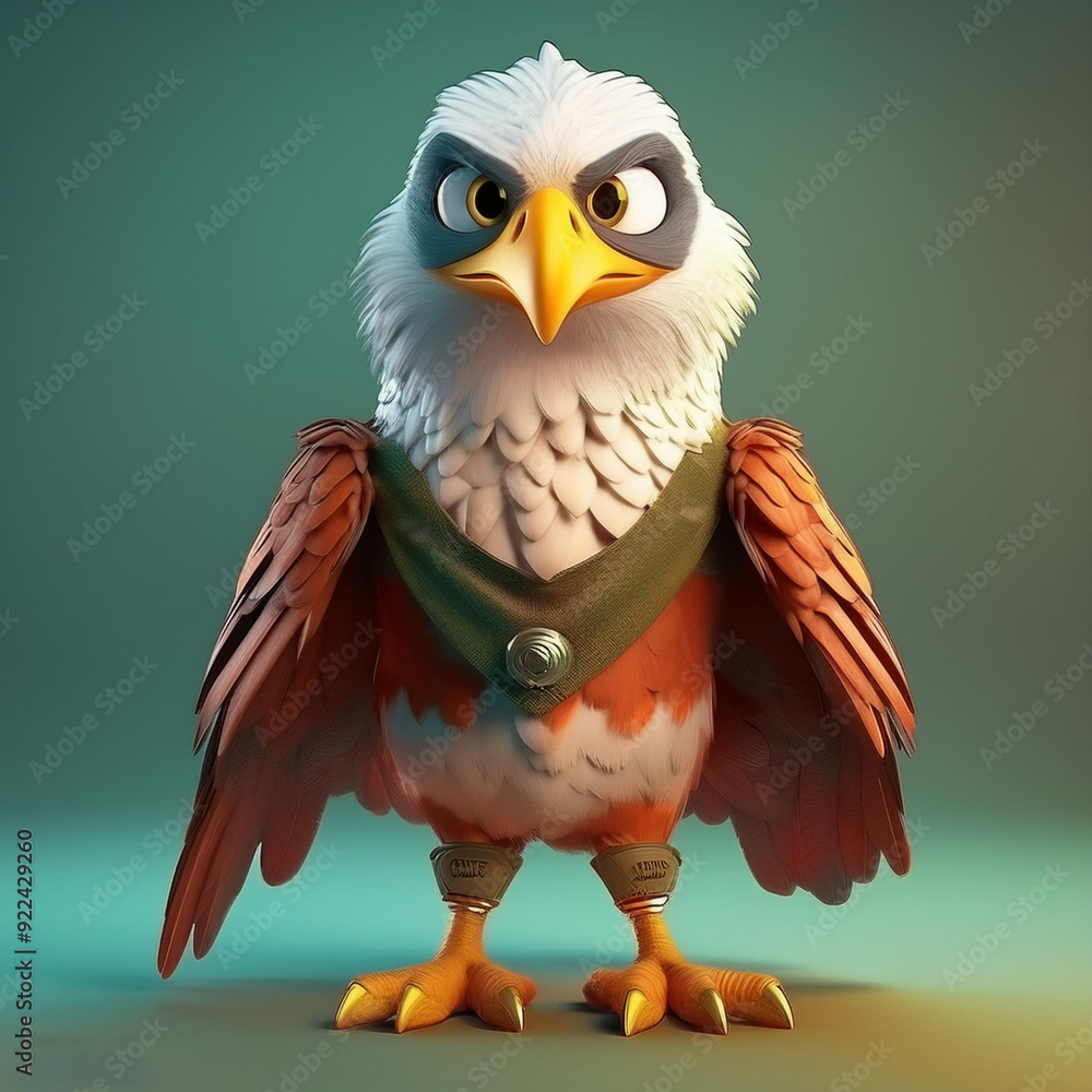 Obraz premium Angry Hawk mascot 3d Rendering. ai generated