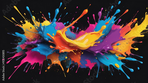 Colorful Artistic Paint Splash Background