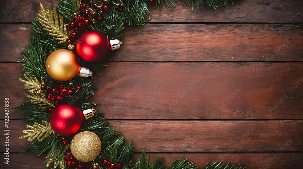 merry christmas decorative blank template decorated with red balls and x-mas tree merry christmas decorative blank template decorated with red balls and x-mas tree