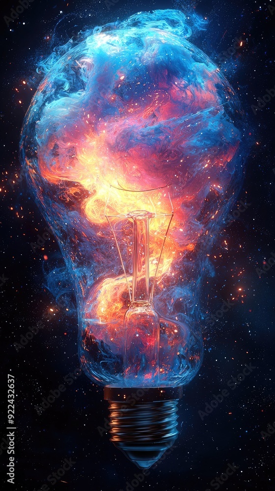 Colorful Creative idea concept with a lightbulb made from colorful paint Colorful Creative idea concept with a lightbulb made from colorful paint