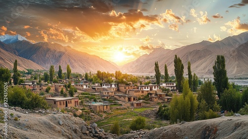Sunset Over Mountain Village