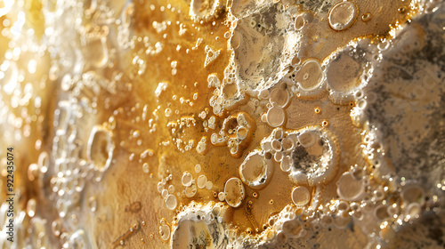 Mammoth Hot Springs and the boubles of water on it with natural minerals
 photo