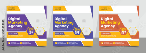 Digital Marketing Social Media Post banner Template Design. Business Marketing Template Design. Digital Marketing Agency Post Banner, Digital Marketing Expert Banner, Flayer