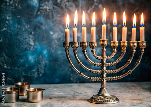 Obraz na płótnie hanukkah menorah with candles