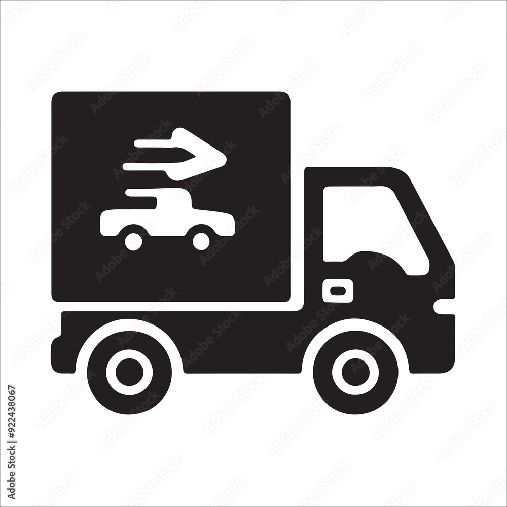 delivery icon Vector silhoutte illustration on a white background. delivery icon Vector silhoutte illustration on a white background.