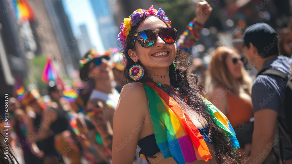 woman in lgbq parade woman in lgbq parade
