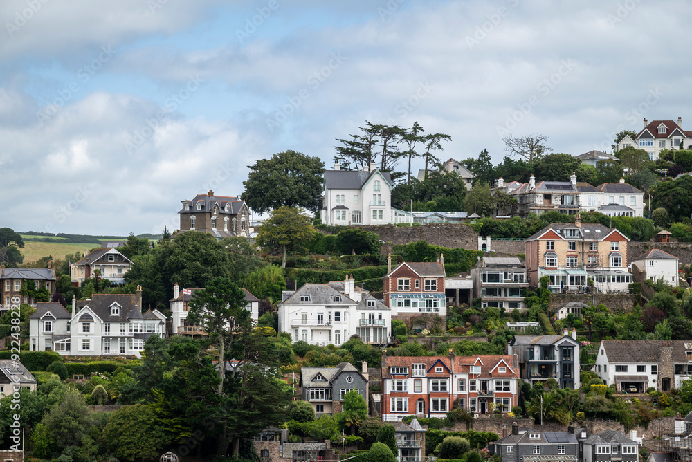 Obraz premium Kingswear a charming village seen from Dartmouth, Devon, England, UK