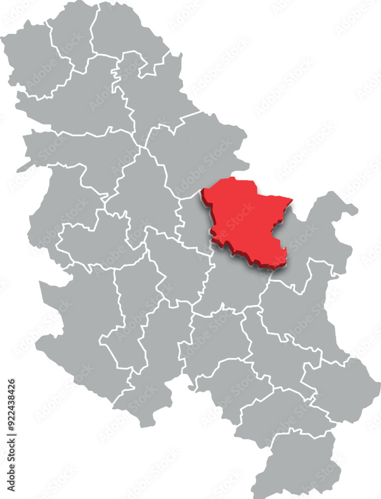braničevo district map ADMINISTRATIVE DIVISIONS of SERBIA 3d isometric map braničevo district map ADMINISTRATIVE DIVISIONS of SERBIA 3d isometric map
